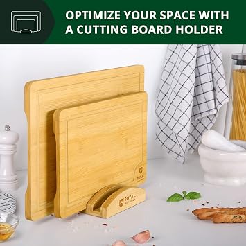 Cutting Board Set of 2 and Cutting Board Stand