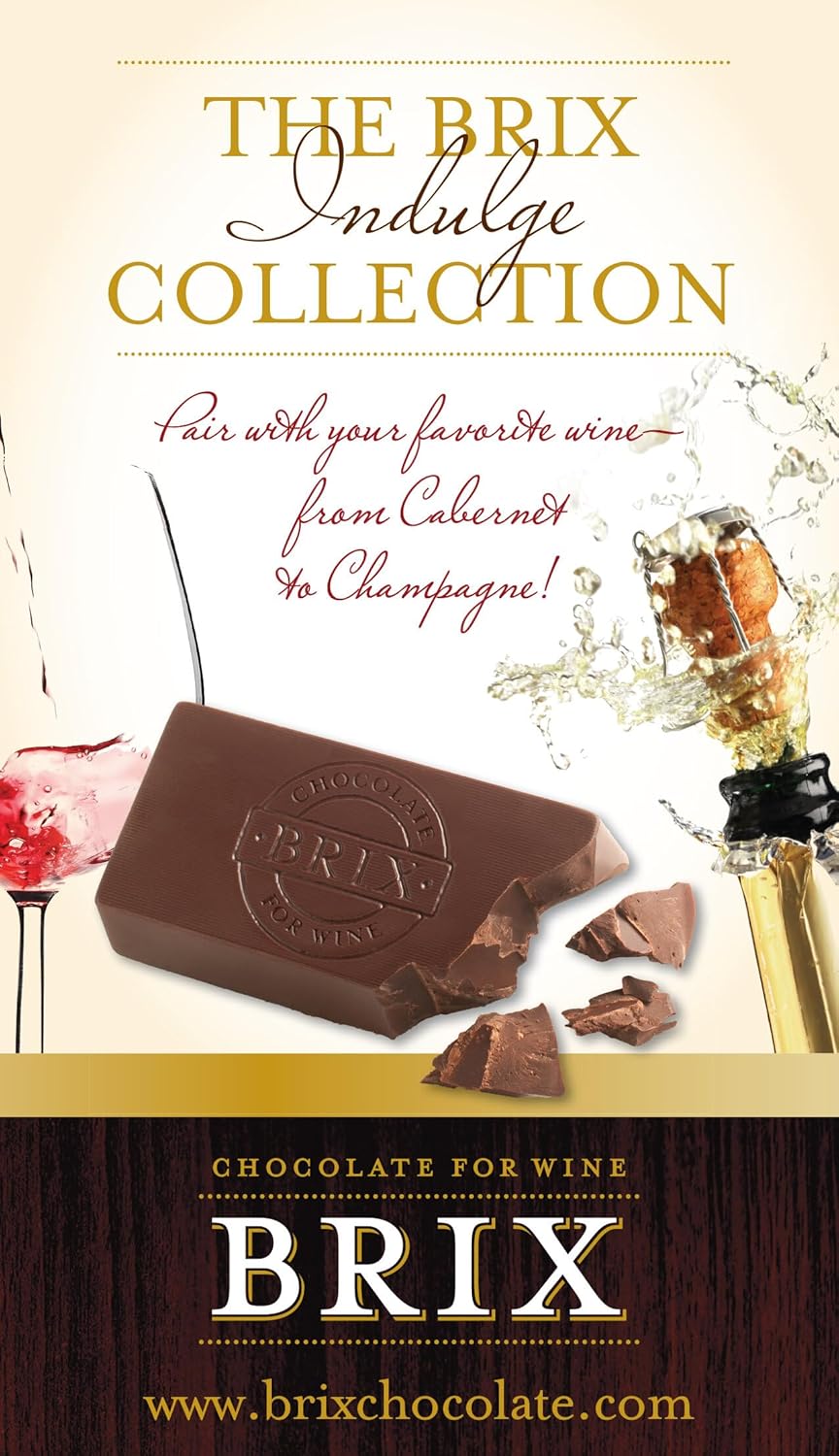 Brix Chocolate For Wine Brix Bites Assorted Bites, Premium Wine Pairing Collection, 3 Pack, 24 Pieces