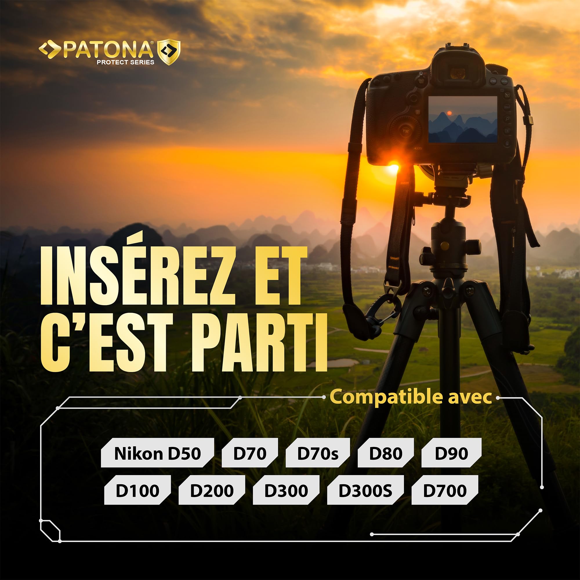PATONA 2X Protect Batterie pour Nikon EN-EL3E ENEL3E 2000mAh