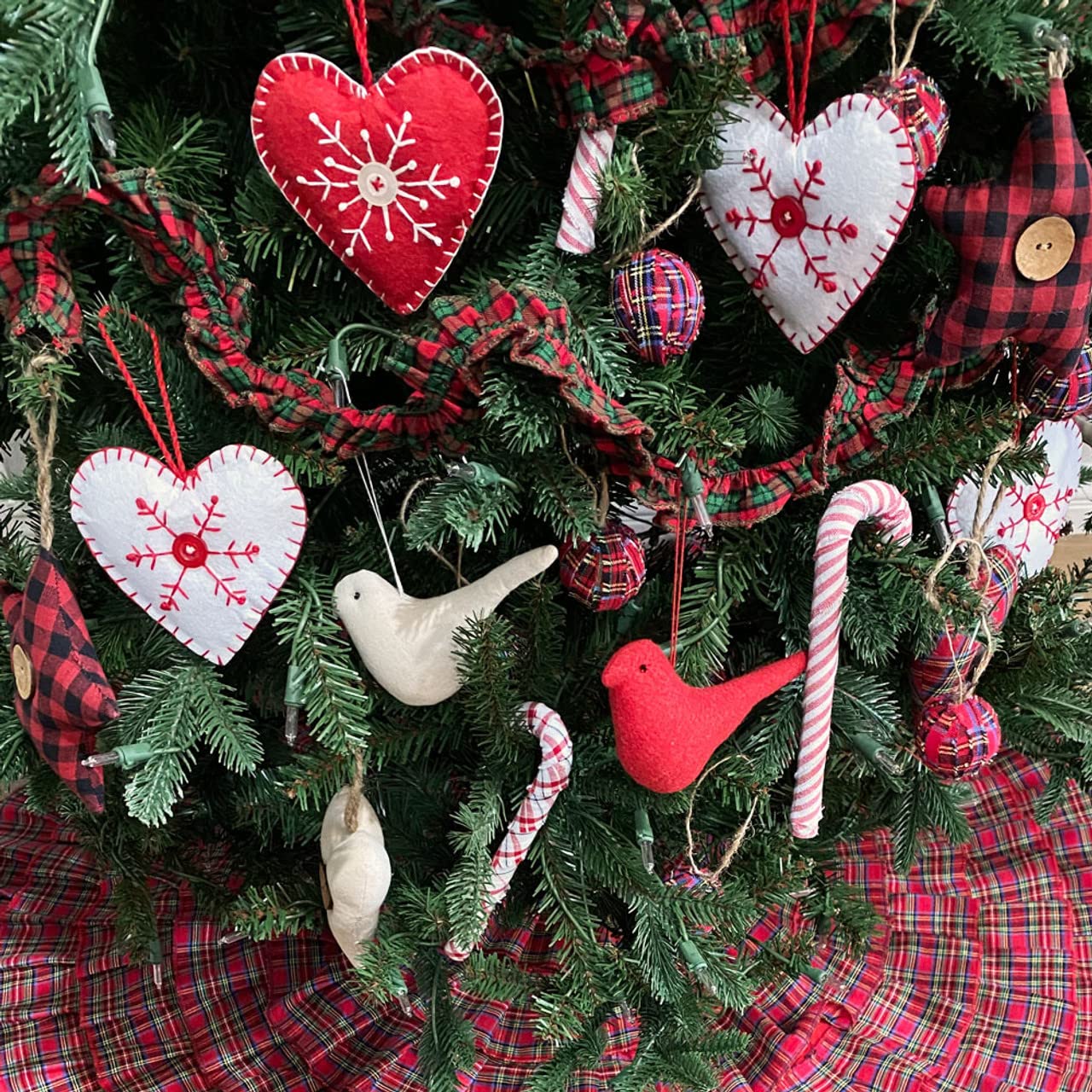 　　XMAS　DECORATION　HEART Amazon.com: White Felt Fabric Heart Christmas Ornaments - Set of 3