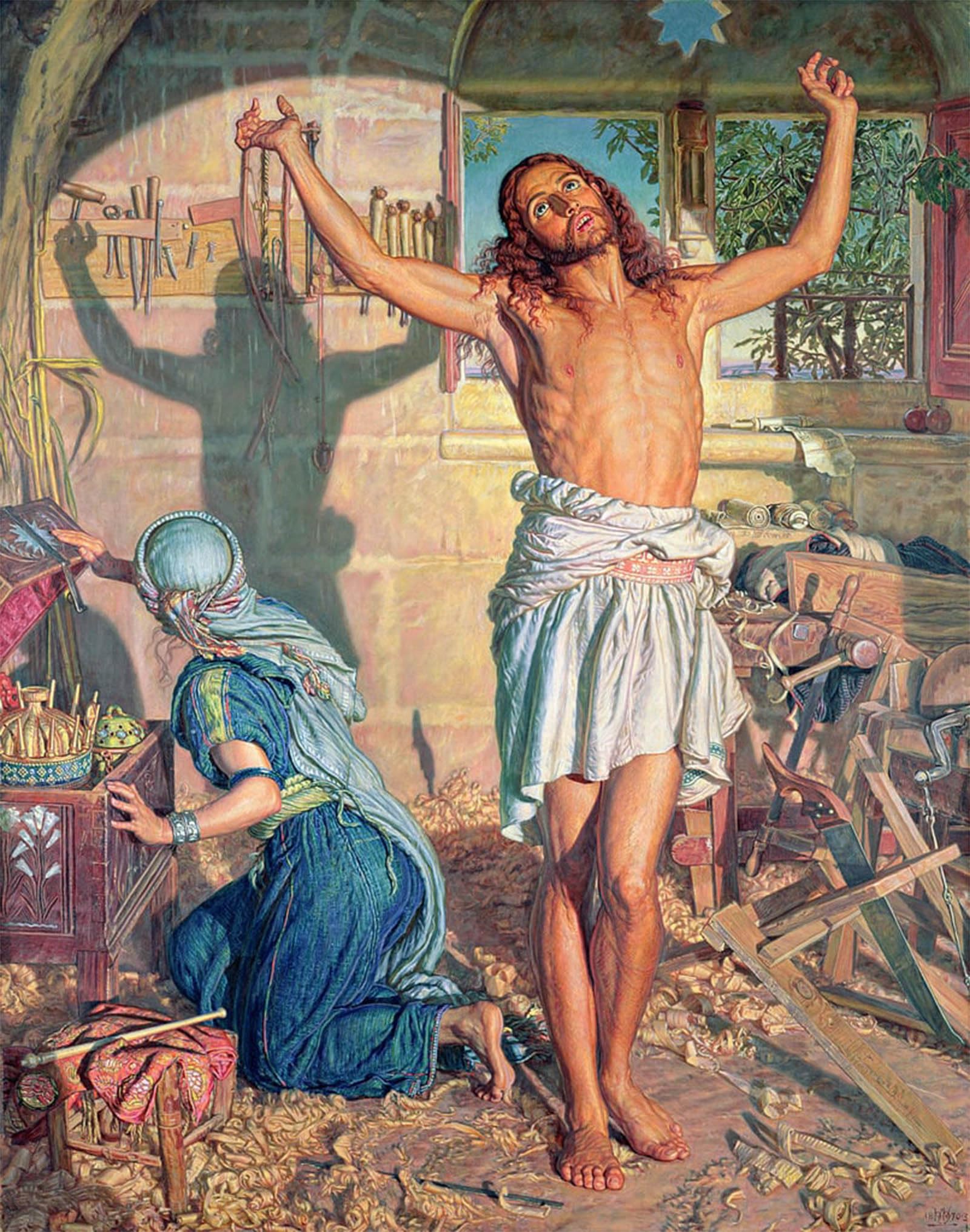 ARTXLXXBN Famous Painting Art Wall Decor Abstract Art Picture the Shadow of Death by William Holman Hunt Animal Pictures for Home Decor 60x90cm
