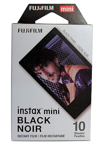 Fujifilm Instax Mini Film, Black (10 Exposures) - 10 Exposures - Black