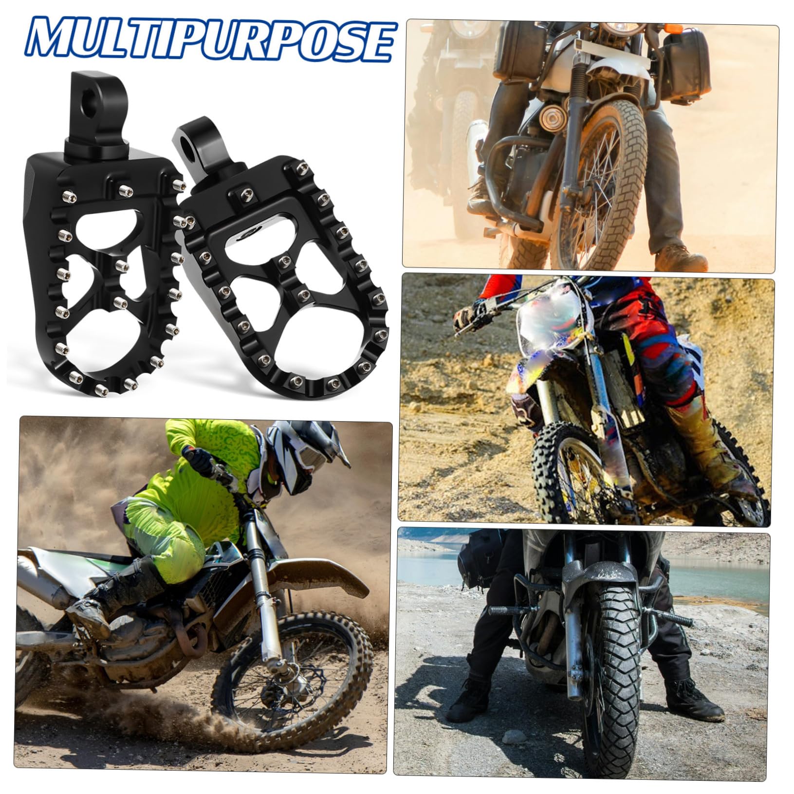 Repose-pieds de Moto en Alliage Alu Repose-pieds Moto Piquets Routiers Accessoires pour Dirt Bike et Confort Roulage