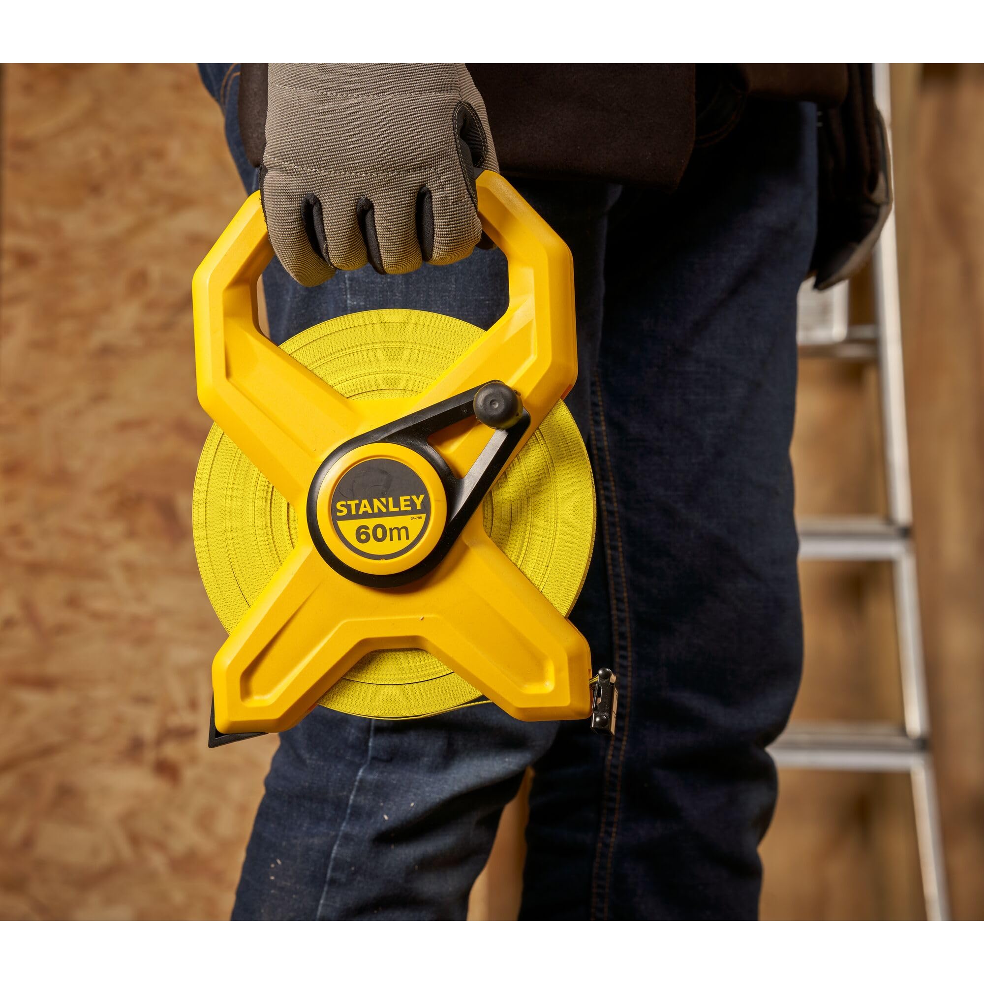 STANLEY STA234795 Rotella Metrica Telaio Aperto, Nastro in Fibra di Vetro, 60 m