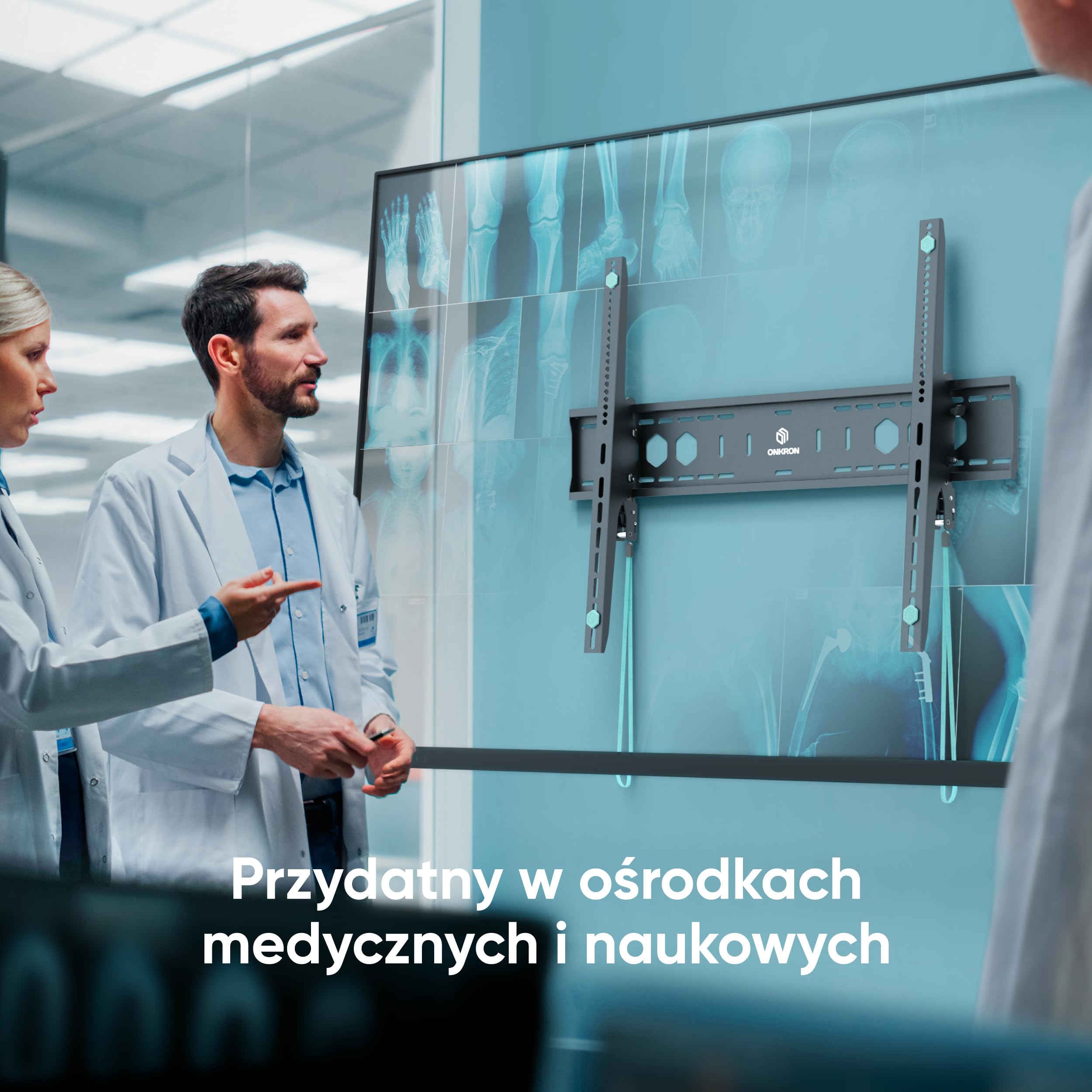 ONKRON Przechylany uchwyt ścienny do telewizora 60-110 cali do 120.0 kg - bardzo duży, wytrzymały uchwyt do telewizora Max VESA 900x600 - niskoprofilowy, ultracienki uchwyt ścienny do telewizora,