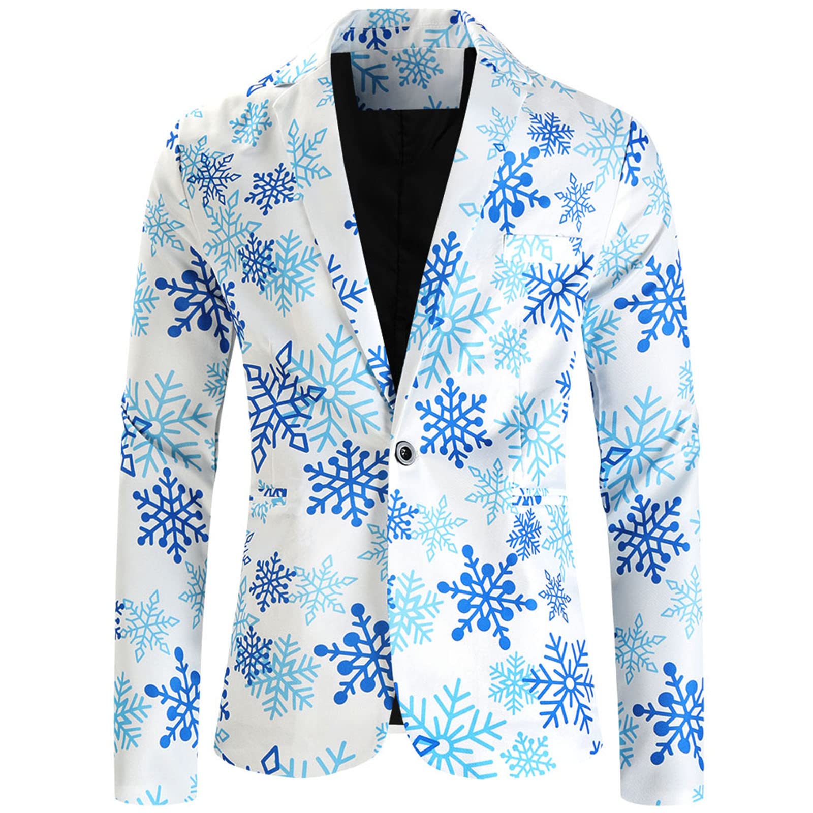 Anzug Herren 2 Teilig Regular Fit Weihnachtsanzug Party Anzug Mode Weihnachtsanzug Bedruckter Anzug Freizeitanzug Party Suits Weihnachtsdruck Anzugjacke + Anzughose für Festlich Party