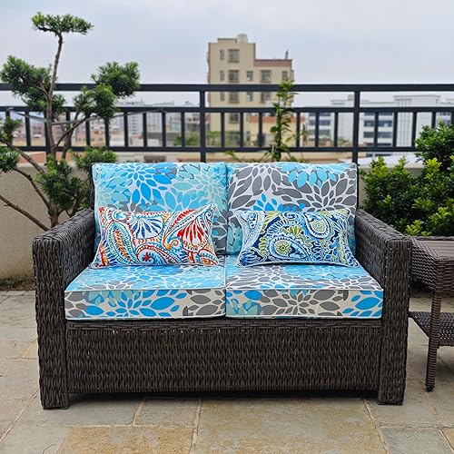 Miniatura 5 de JMGBird Cojín Acolchado para Exteriores, Cojín de Asiento Profundo para Silla de Exterior 22"x22" Cojines de Patio para Muebles de Exterior