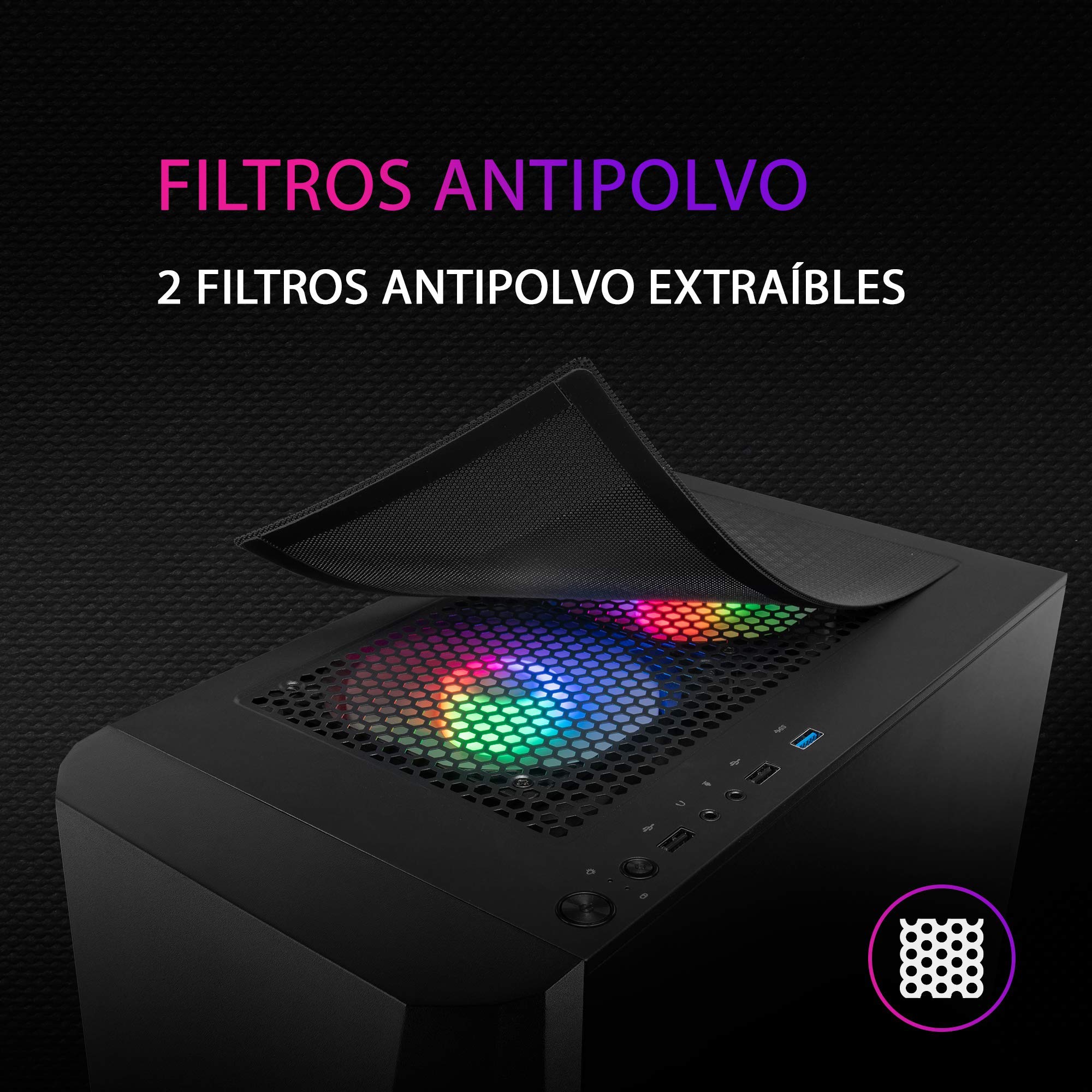 Mars Gaming MC-3TCORELCD Caja Gaming ATX, Pantalla IPS 7,2” Personalizable, Triple Cristal Templado Extraíble, Estructura Doble Cámara Lateral, Soporte de Refrigeración Líquida hasta 360mm, Blanco — view 100