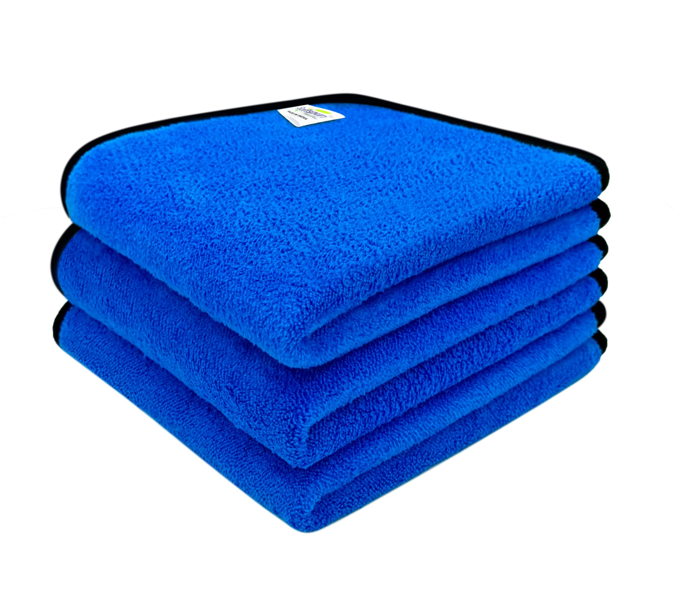 SOFTSPUN Microfiber Cloth for Home Coral 600 GSM 40X40cms 3 Pcs Blue+Grey! Highly Absorbent Lint and Streak Free Multi -Purpose Wash Cloth for Kitchen Window Stainless Steel Silverware. (B0CQVNW6GR) Amazon Price History, Amazon Price Tracker