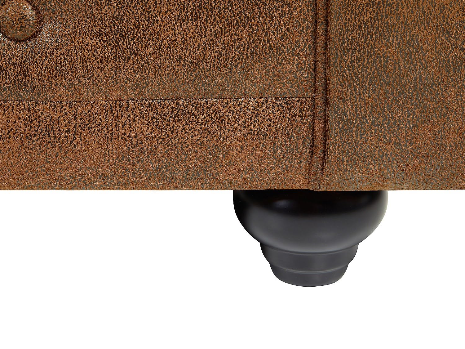 Vente-unique - Poltrona CHESTERFIELD in microfibra aspetto cuoio invecchiato