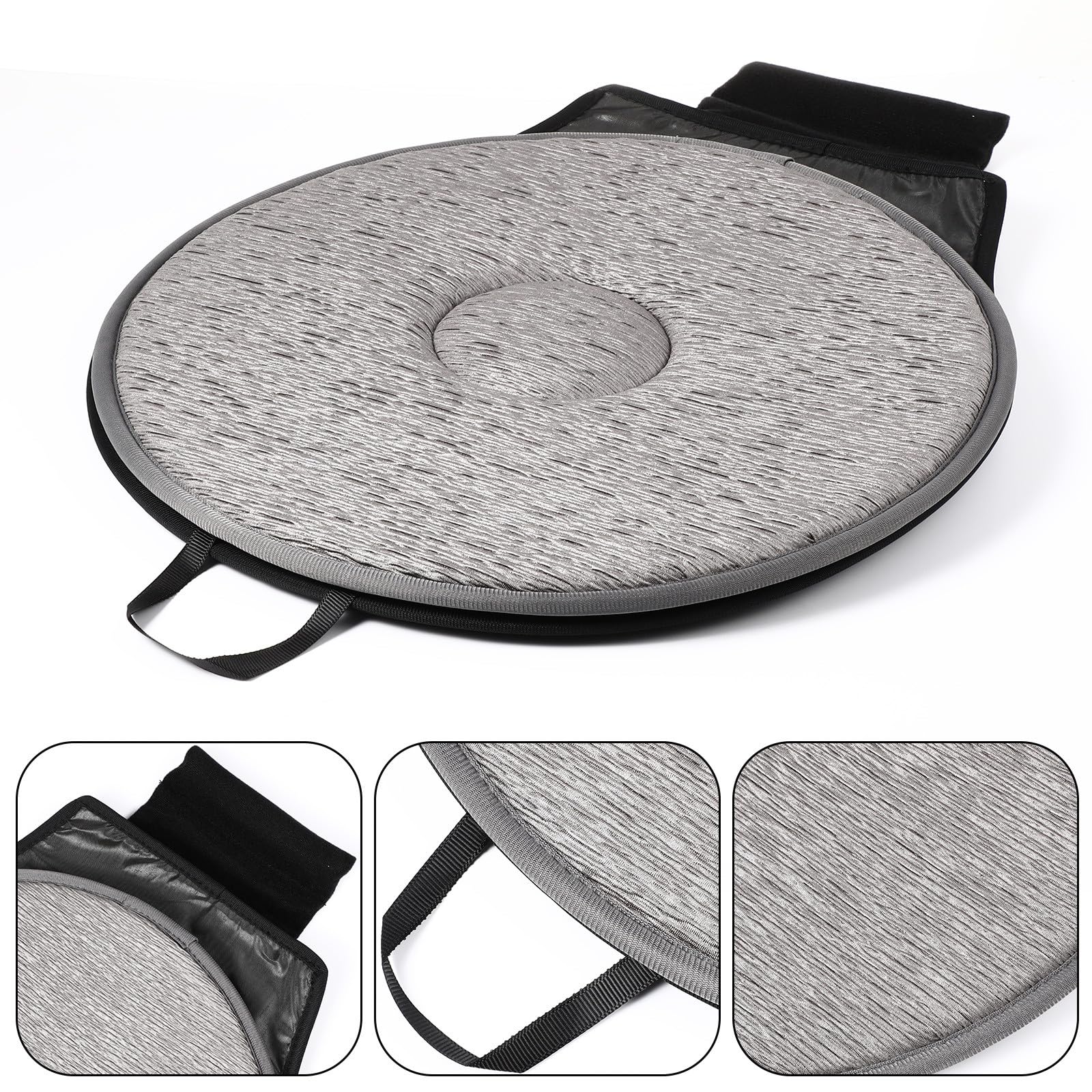 SHINEOFI Coussin de siège de voiture pivotant à 360 degrés portable ultra fin pour soulager le dos, adapté aux personnes âgées et aux espaces restreints