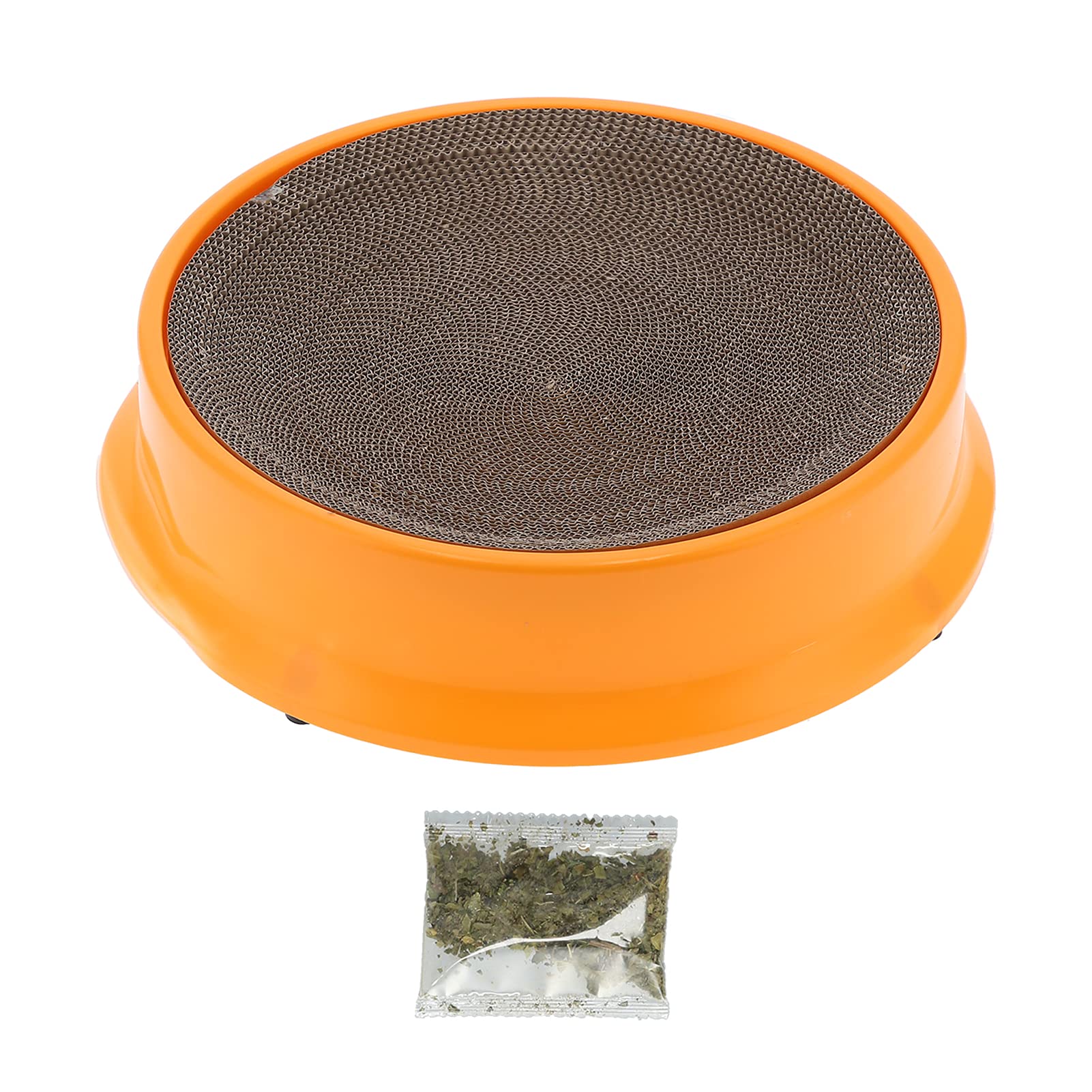 HEEPDD Katzen-Kratzunterlage, Kratz-Lounge-Bett mit Katzenminze für Katzen, Kätzchen, 43,9 X 10,4 cm, Grünes -Kratzunterlage, Wellpappe, und Katzenzubehör (ORANGE)