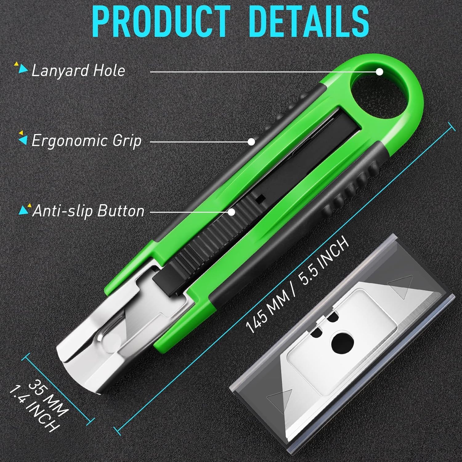 16pcs Box Cutter Retractable, Utility Knives, Box Cutters, Workpro Razor Blades Utility Knife, Automatic Rebound, Box Opener For Cardboard, Boxes, Cartons, Rubber Handle, Razor Knife, Box Cutter Knife