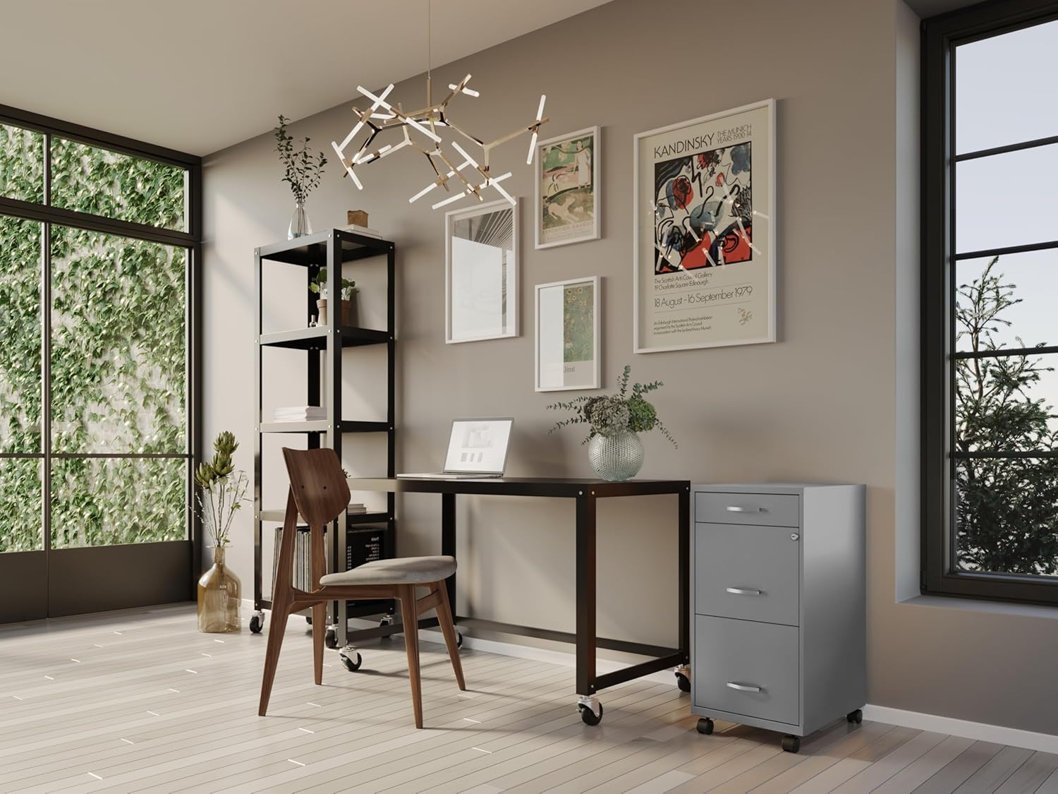 Hirsh Industries Space Solutions 18in Deep 3 Drawer Metal File Cabinet Arctic Silver, Letter Size, Fully Assembled