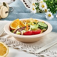 Vista 3 de ECOLipak Paquete de 150 cuencos de papel desechables compostables, 12 onzas de bagazo, resistentes, biodegradables, ecológicos, cuencos de sopa