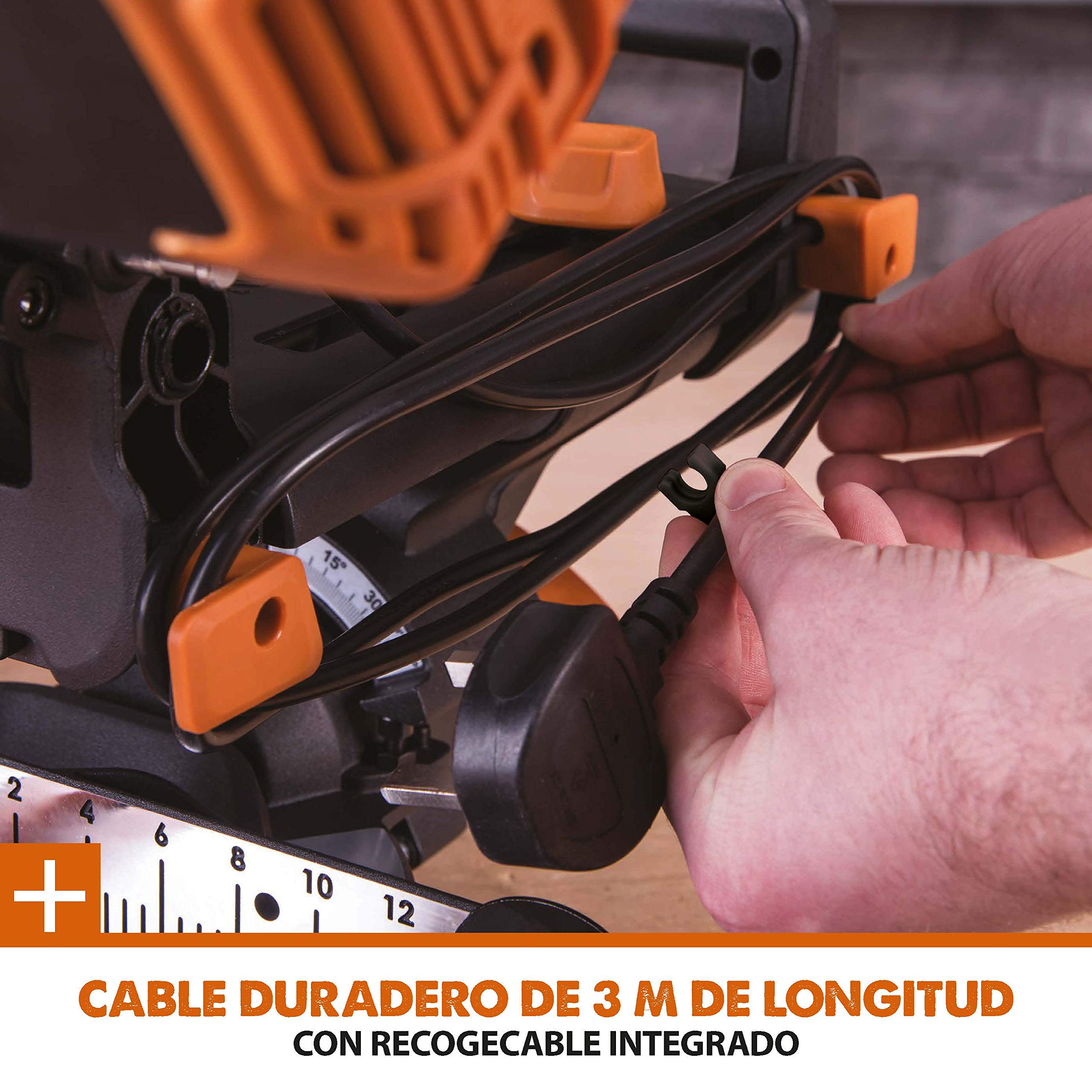 Evolution Power Tools - R210SMS-300+ Ingletadora deslizante multimaterial de 210 mm (230 V), con paquete plus, Corta acero dulce, aluminio, plástico, madera con clavos incrustados