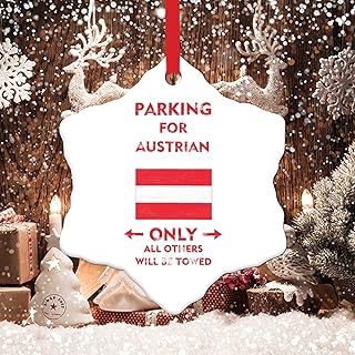 Flag of Austrian Christmas Ornaments for Tree Parking for Austrian Only All Others Will Be Towed Novelty Ceramic Xmas Gift City Souvenir Gift Christmas Tree Decoration Keepsake