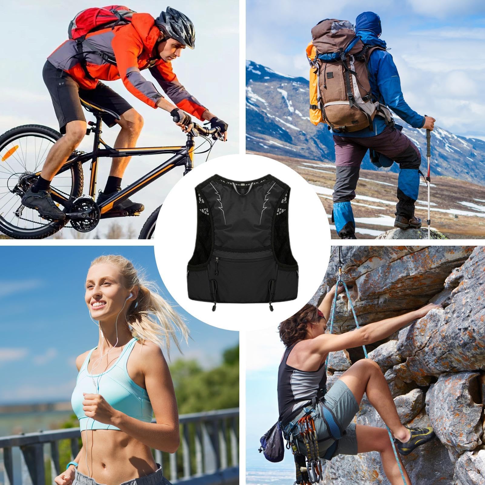 Gilet de course à pied avec bandes réfléchissantes respirantes