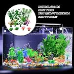 Aquarium Fish Tank Plants Decorations 11 Pcs Artificial Aquarium Decor Realistic Plastic Fish Tank Accessories Green