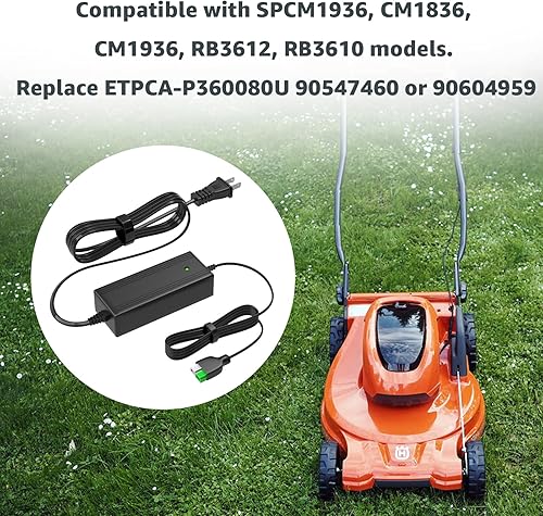 Miniatura 5 de Cargador compatible con Black Decker para modelos ETPCA-P360080U 90547460 90604959 para cortacésped modelos SPCM1936 CM1836 CM1936 CM1936 RB3612