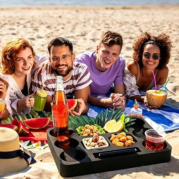 Aodaer Floating Drink Holder Floating Table for Pool & Hot Tub, Rectangle | Refreshment Table Tray Food Serving Tray Beach Drink Floaties Summer Party Essentials Pool Accessories, 17 x 12.6 Inch