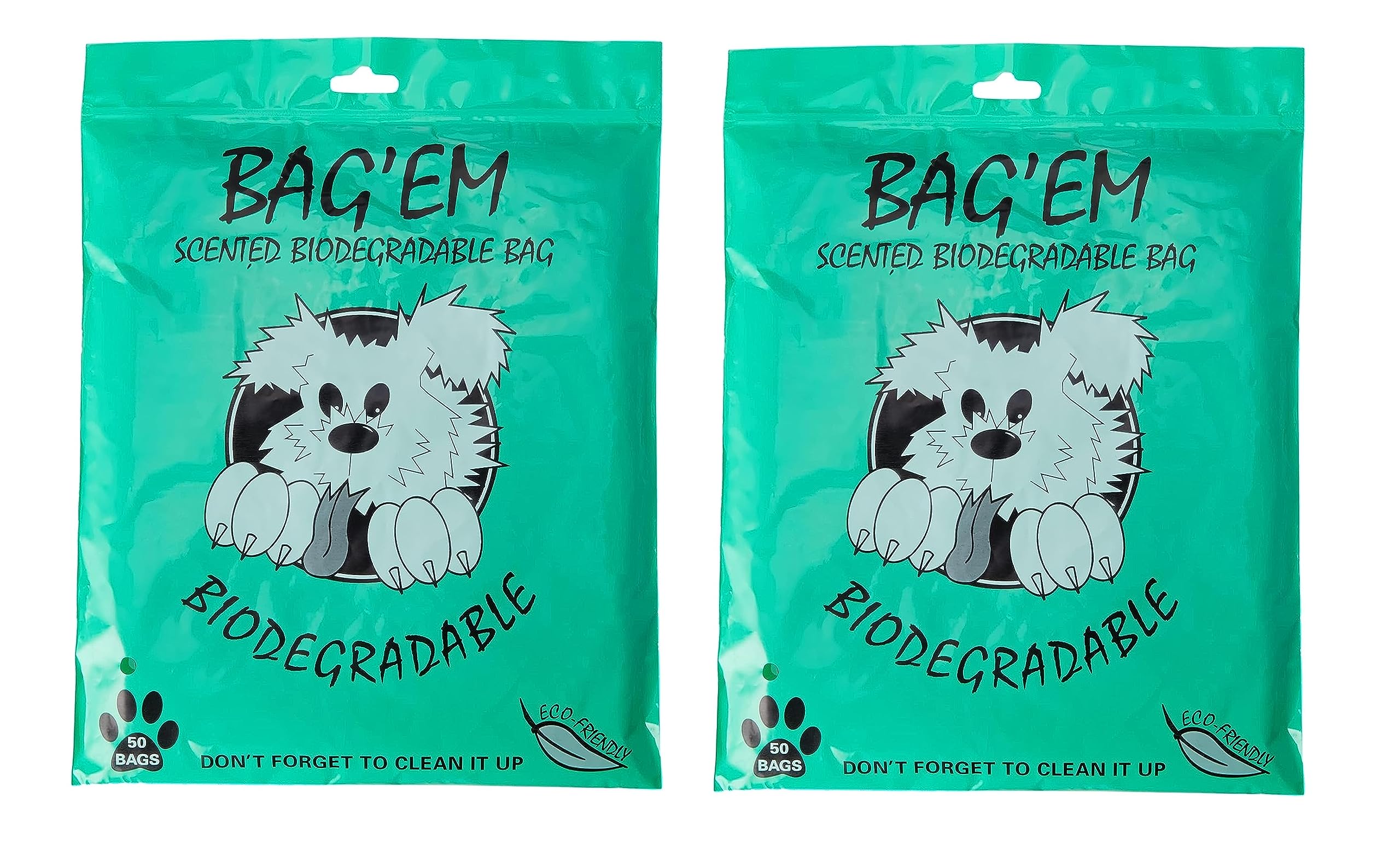 Dog Poo Bags 2 x 50 Bags BIODEGRADABLE Scented (100 bags total) ECO-FRIENDLY