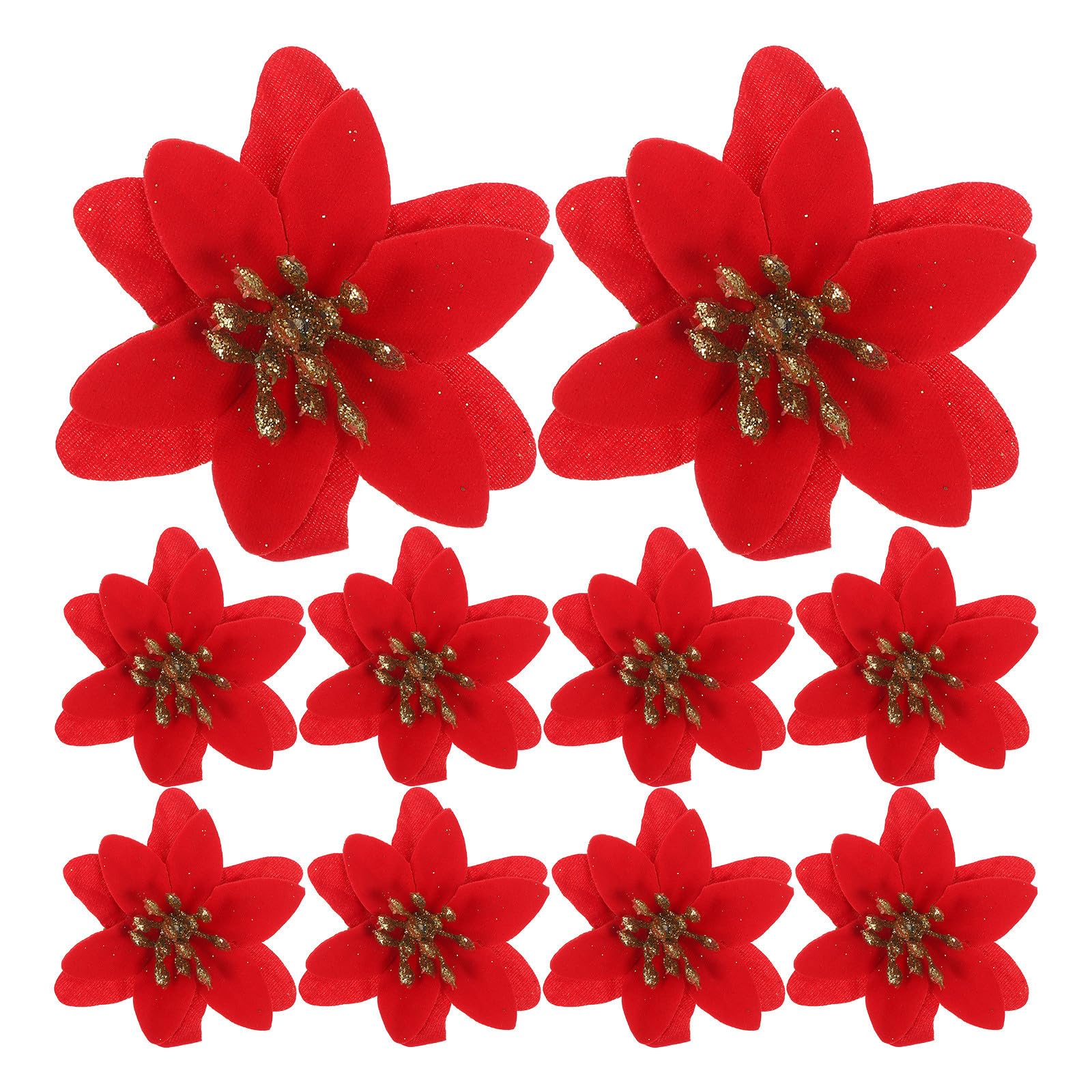ULTECHNOVO 10 Piezas Flores Artificiales Rojas Navideñas