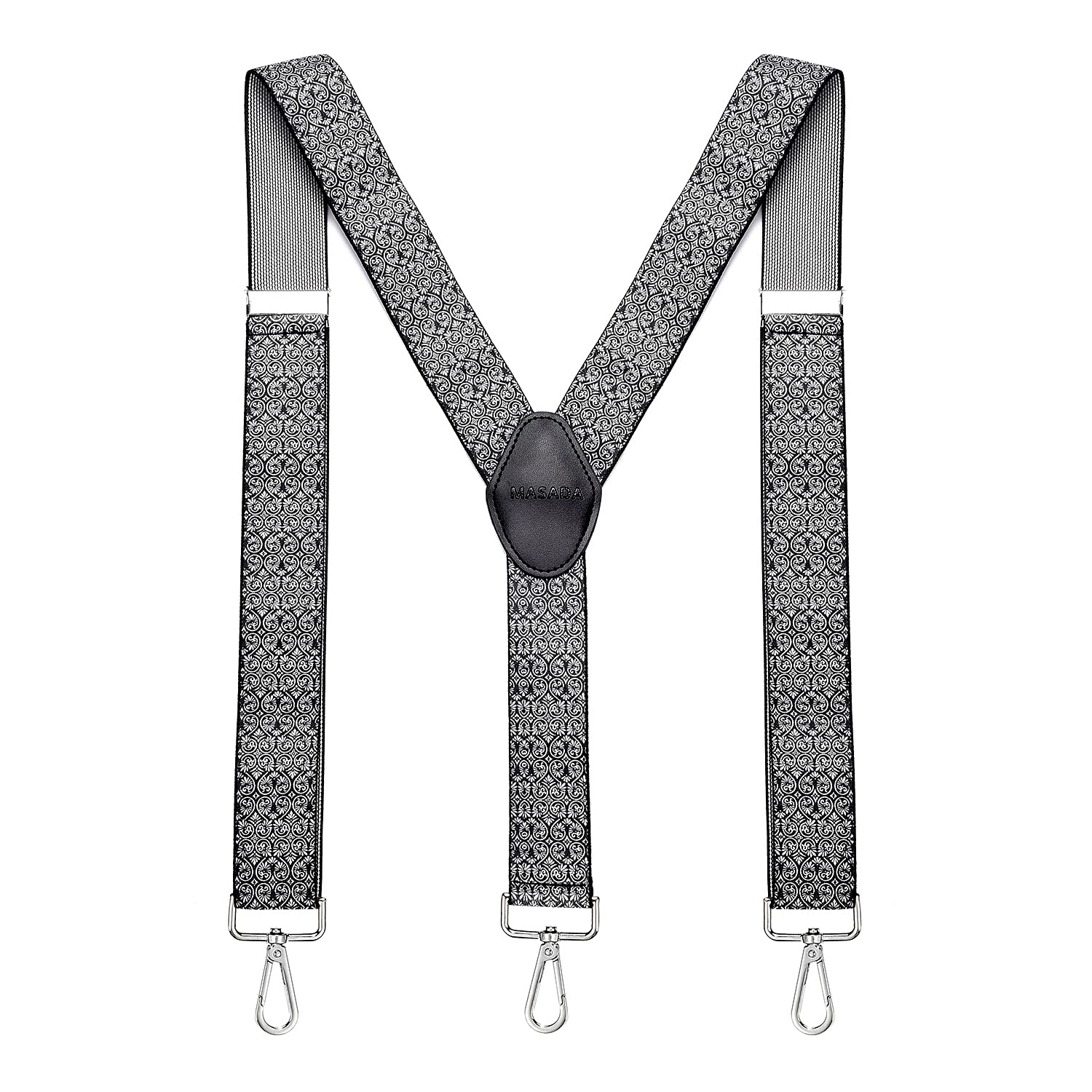 MASADA Bretelle da uomo chiusura a moschettone resistenti 3,5 cm di larghezza fino a 195 cm di altezza