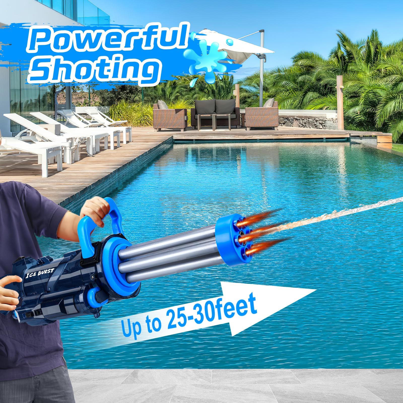 Amazon.com: Most Powerful Gatling Submachine Electric Water Gun
