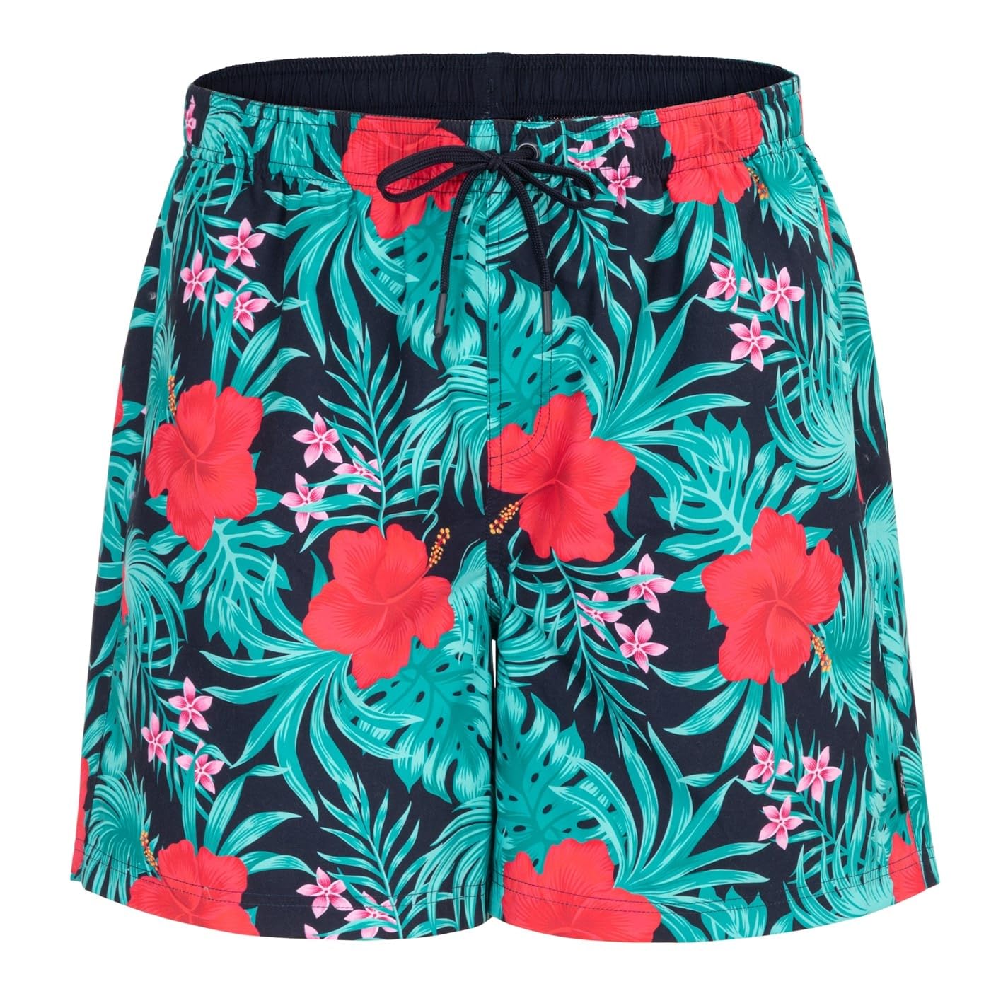 Hot Tuna Mens Print Swim Shorts Hibisucus MUL L