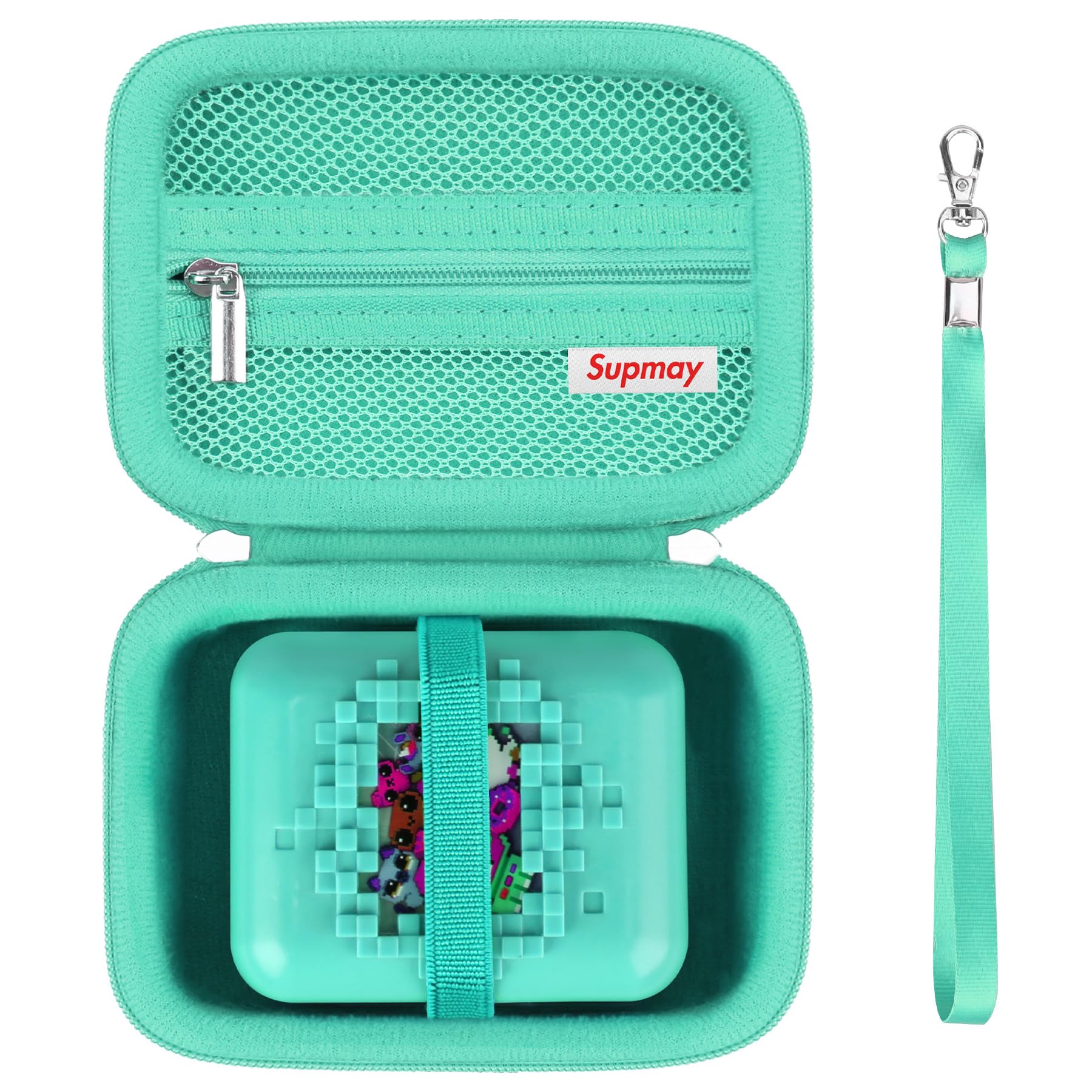 Supmay Carrying Case for Bitzee Disney/Wizarding World Harry Potter/Magicals Interactive Toy, Gifts for Virtual Pet Enthusiast/Girls & Boys, Travel Case with Mesh Pocket for Battery, Cable, Green