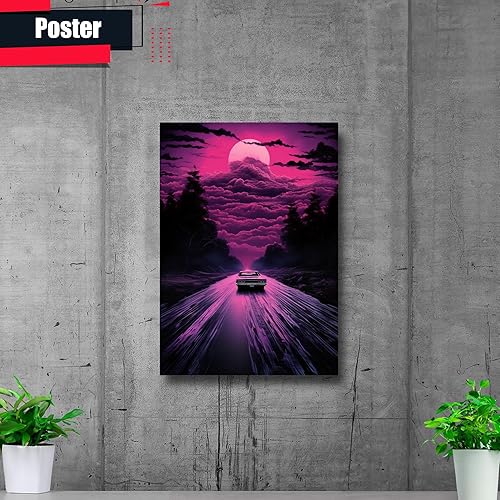 Miniatura 2 de Unique Synthwave Style Retro Art, 80s style art, framed poster print, guest room art, cool living room art, poster, poster Prints