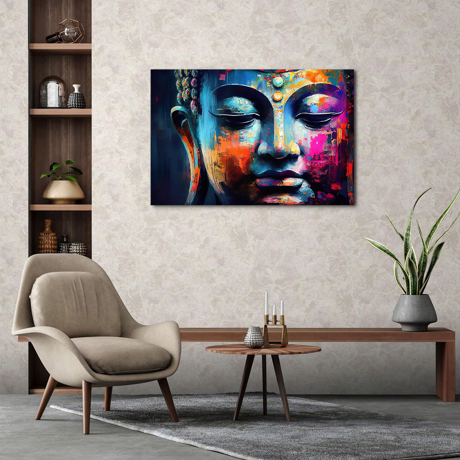 Amazon.com: Colorful Buddha Wall Art Abstract Zen Picture for