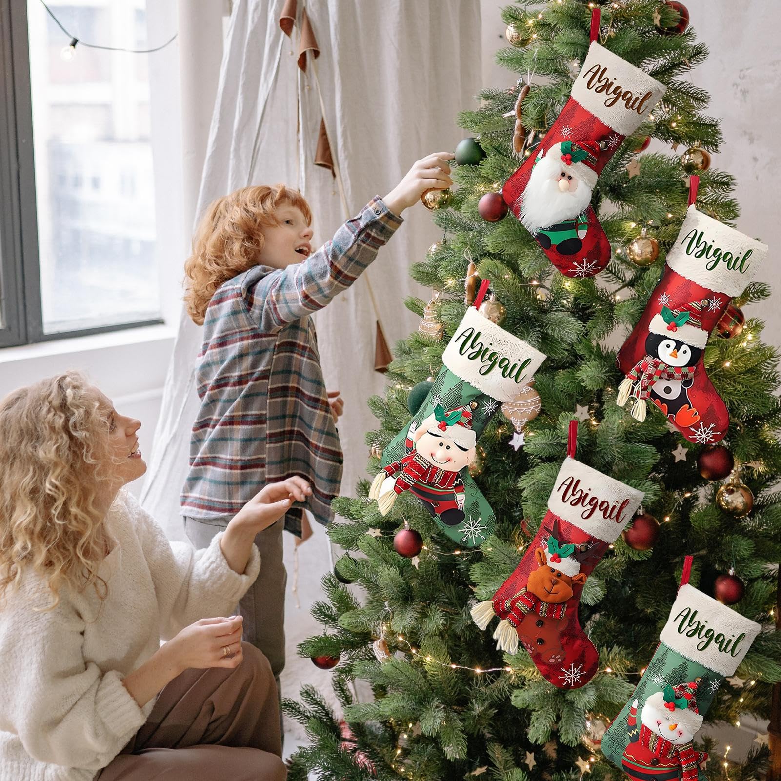 Weihnachtsstrümpfe 5 Stück Niedliche Weihnachtsstrümpfe | Socken Taschen Für Weihnachtsbaum Kamin Sims Preise Füller Familien Weihnachtsfeier