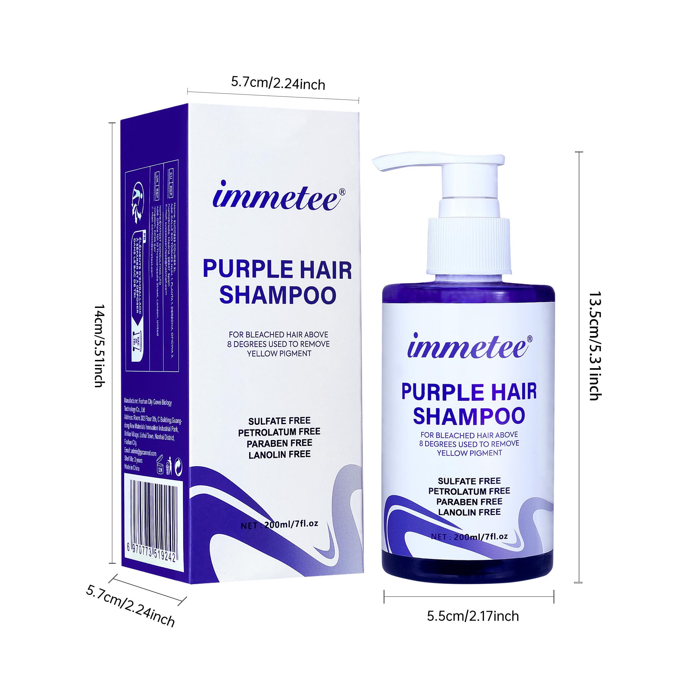 immetee Purple Shampoo, Remove Hair Blonde Tone, Effective Neutralises Yellow Tones - Image 2