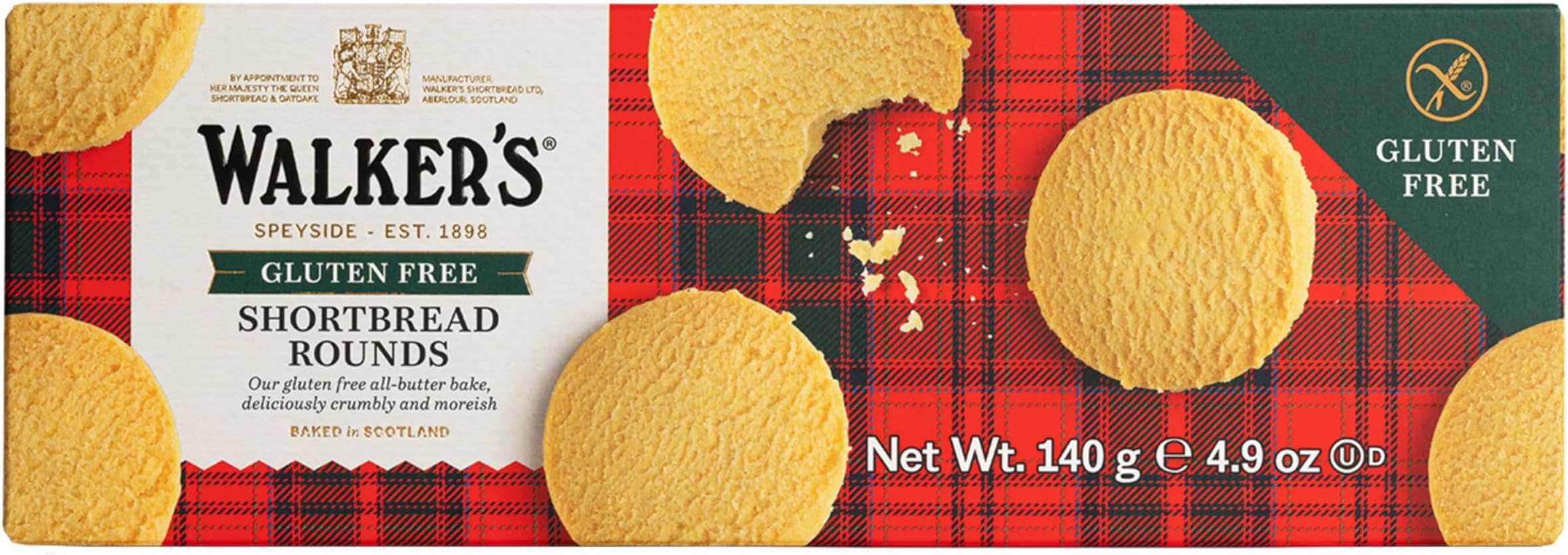 Walker's GF All-Butter Shortbread Rounds 140g