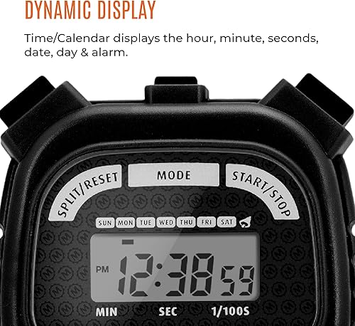 Miniatura 4 de Cronómetro digital MARATHON Adanac 3000 con pantalla extra grande y botones resistente al agua negro 1