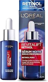 L'Oréal Paris Revitalift Sérum Facial Noturno com Retinol Puro, Corrige Rugas Profundas, Uniformiza o Tom da Pele, Melhora a Textura e Firmeza, Ação Antienvelhecimento, 30ml
