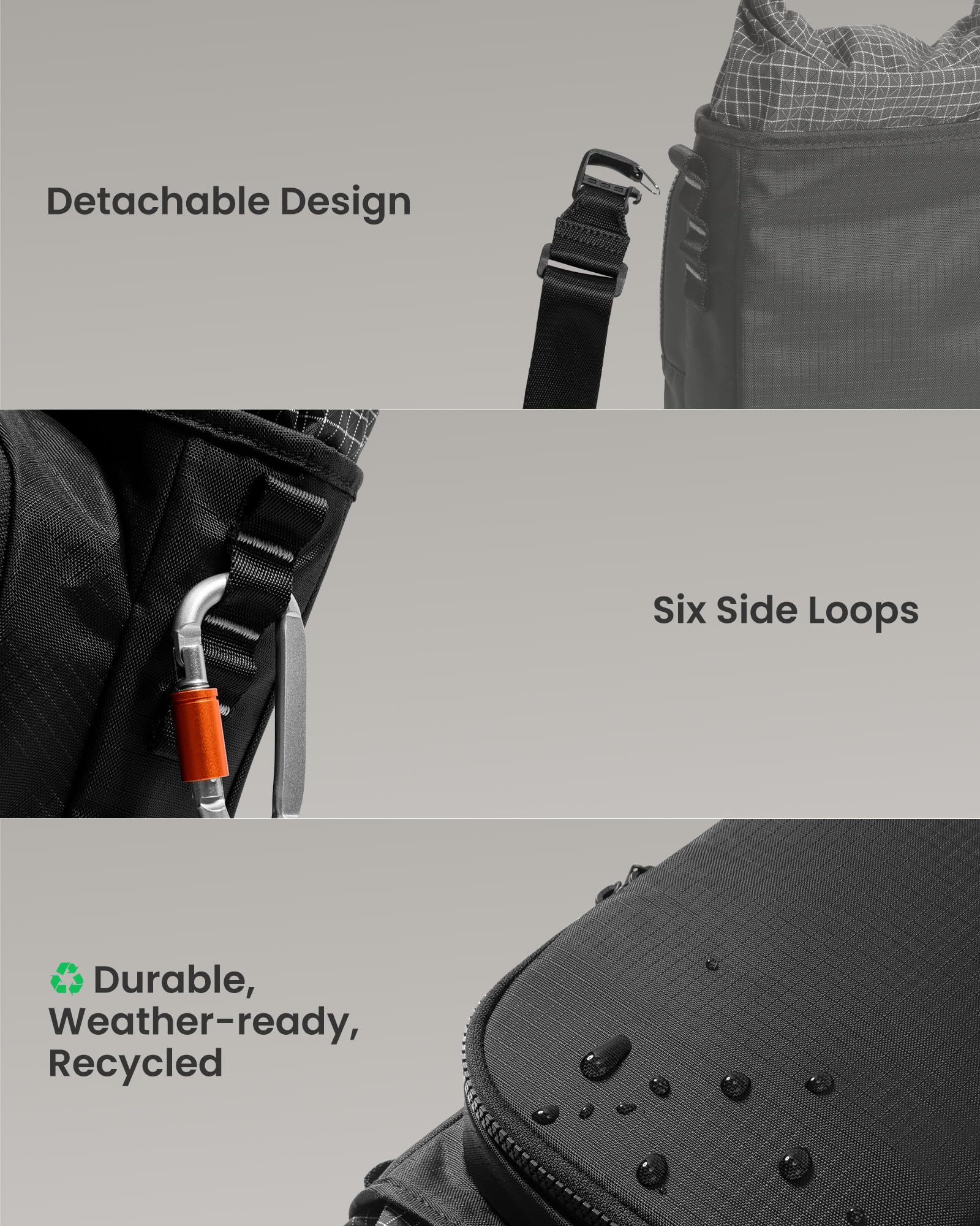 tomtoc Sling Bag per Custodia Slim per Console di Gioco Portatili, Borsa a Tracolla da Viaggio per Steam Deck, ROG Xbox Ally X, Switch 2, PS Portal, Borsa Roll-Top per Cavi di Ricarica e Accessori