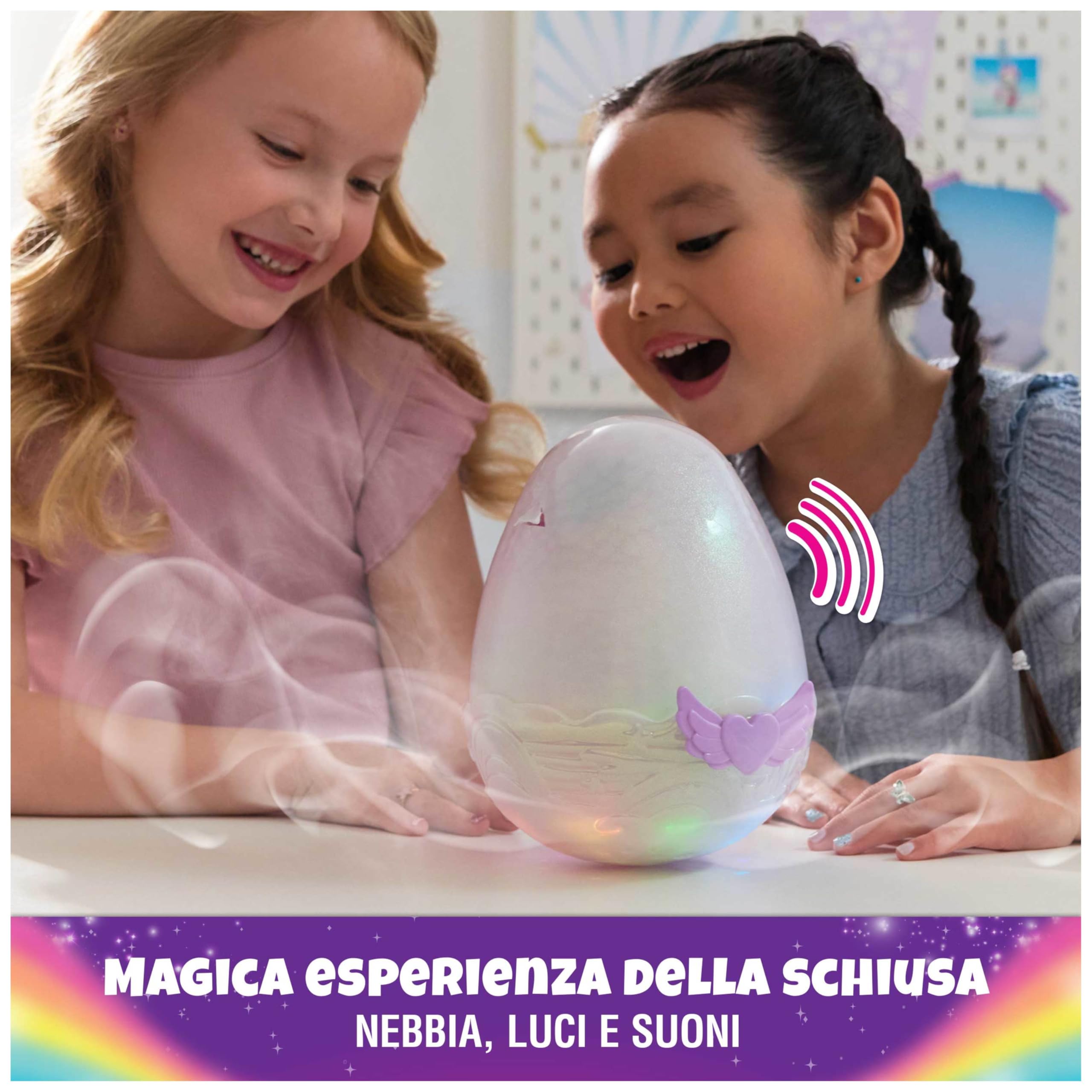HATCHIMALS Alive, Uovo Mystery Hatch Pufficorn, Peluche Interattivo a Sorpresa con Effetti Speciali, Nebbia, Luci, 100 Reazioni e Suoni, Giocattoli per Bambini e Bambine, 5+ Anni - Modelli Variabili