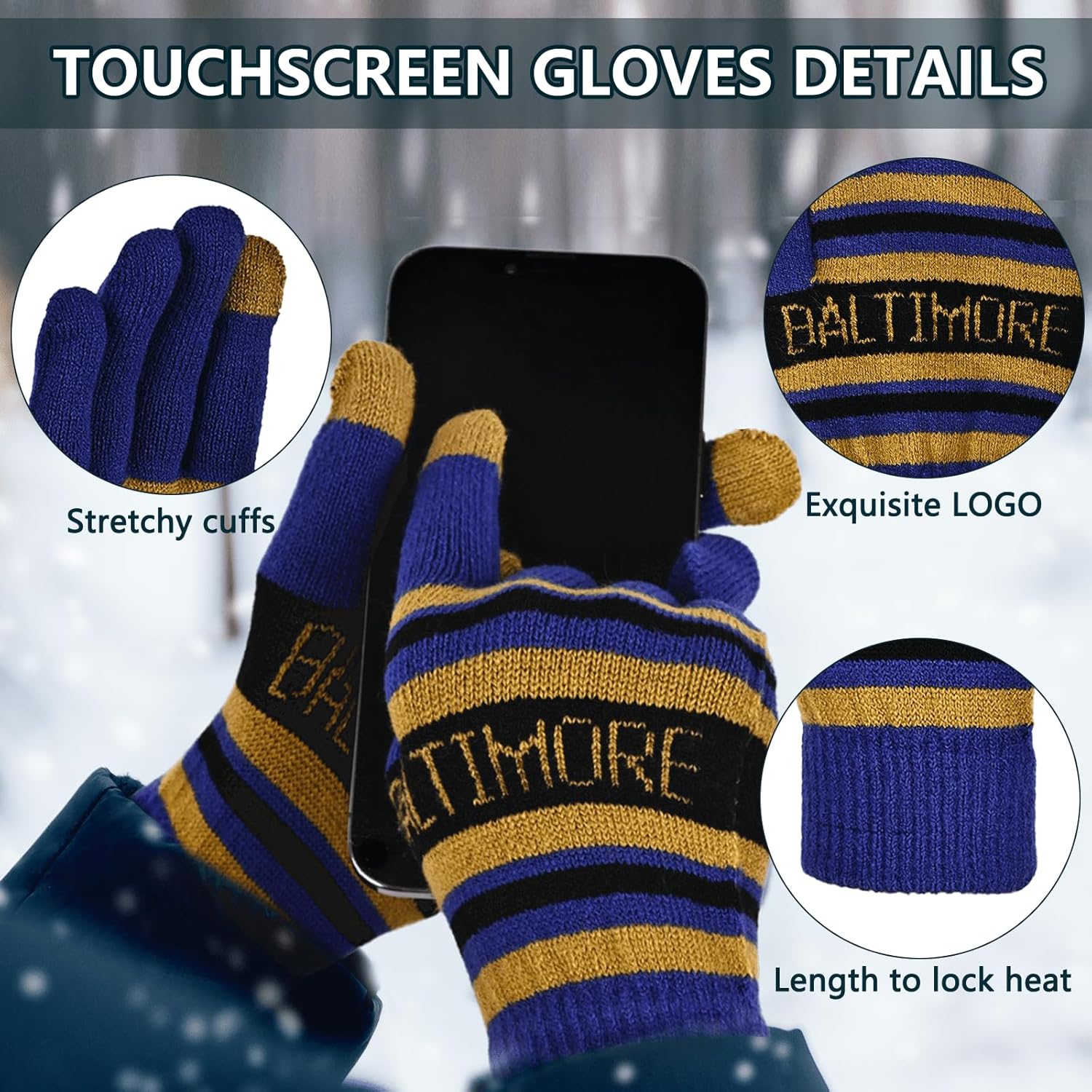 Vintage Classic Skull Cap Beanie Hat Cuffed Winter Hat Knit Comes with Warm Gloves Scarf Gifts for Men Women Fans - Image 3