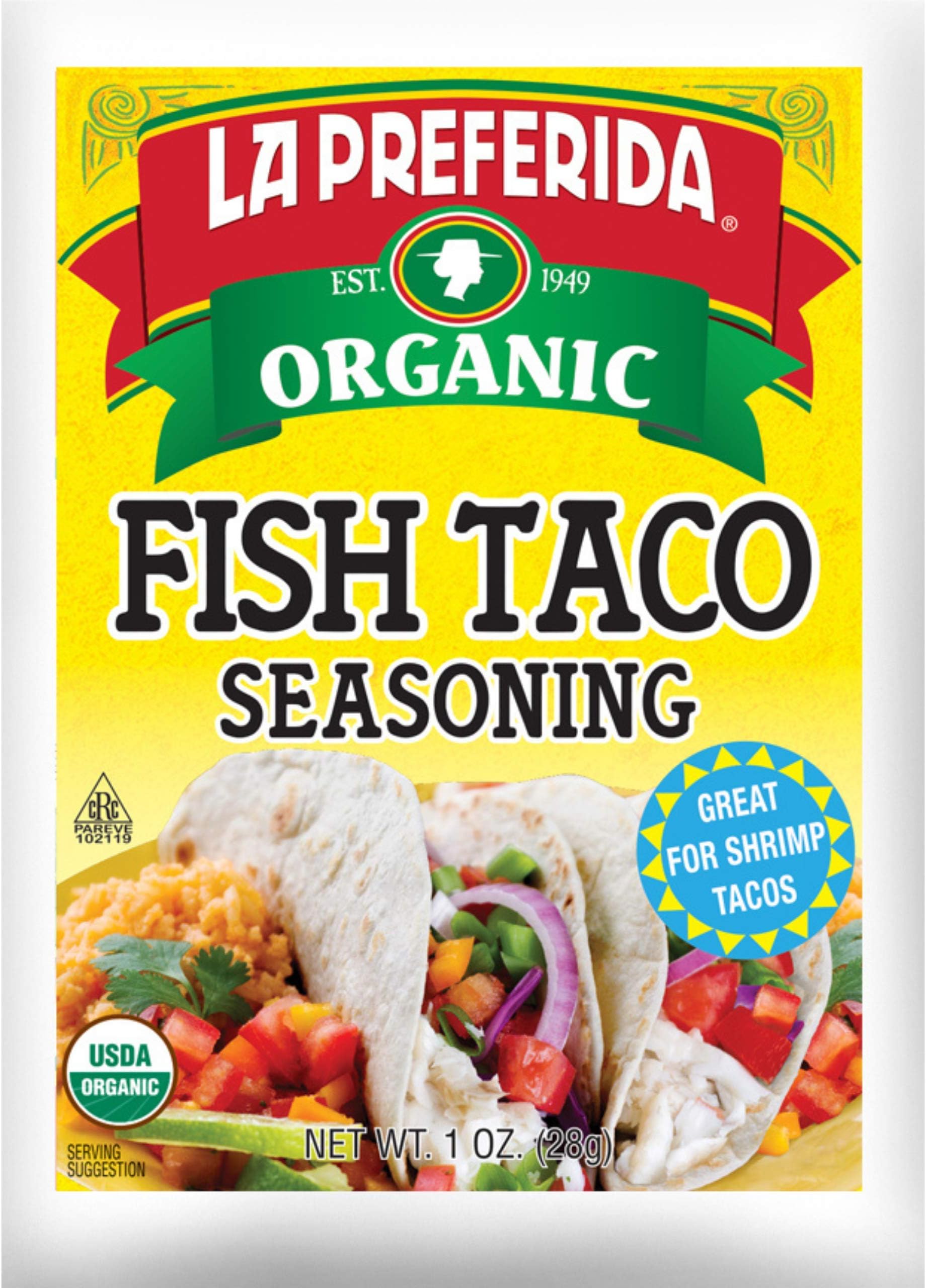 La Preferida Mexican Foods, Organic Fish Taco Seasoning, No MSG or Artificial