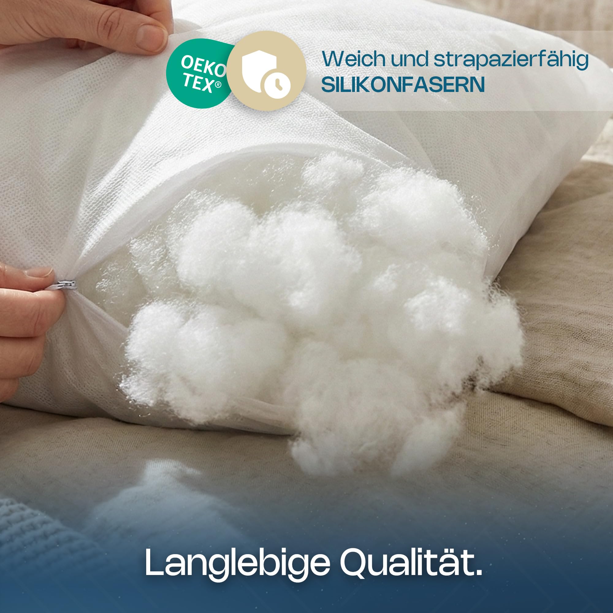 SuperKissen24. Silikon Polyester Watte - hochflauschig Kissenfüllung - Stopfwatte - Füllmaterial für Kissen - Bastelwatte - Füllwatte - 3 KG