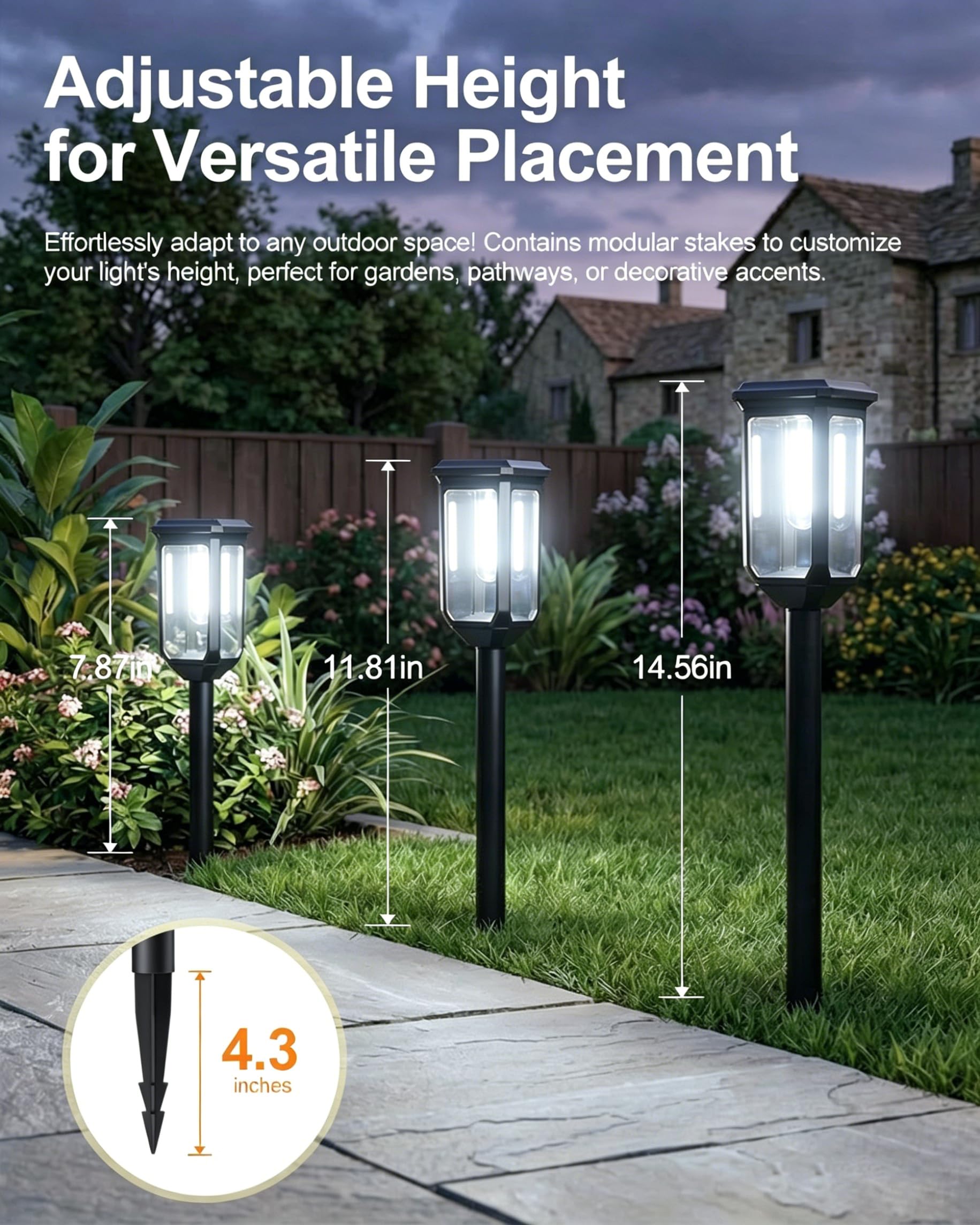 Tenmiro Solar Pathway Lights Outdoor 8 Pack, Bright Solar Garden Lights view 3