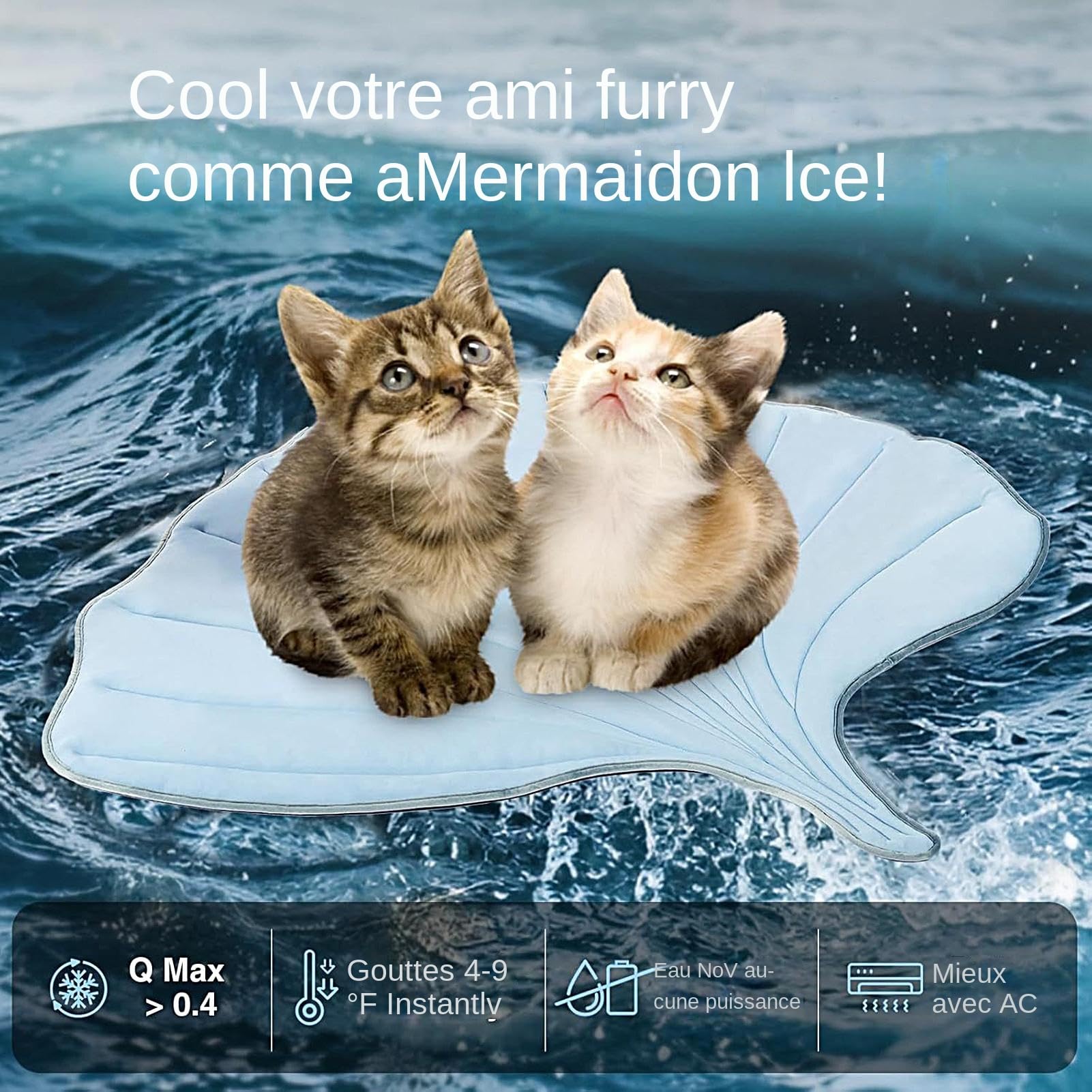 Tapis Rafraîchissant pour Animaux Couverture Rafraîchissante Respirable