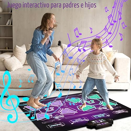 Vista 7 de Juguetes de tapete de baile para niños, almohadilla de baile para 2 jugadores, regalos para niñas y niños pequeños de 3, 4, 5, 6, 7, 8, 9 + años