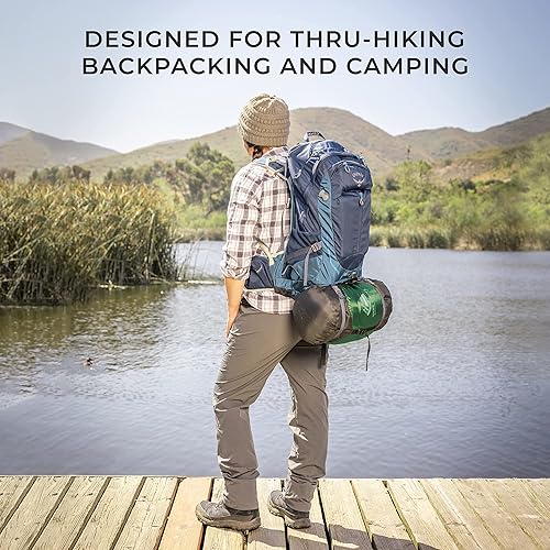 Miniatura 5 de Hyke & Byke Katahdin 32 F - Saco de dormir para senderismo y mochilero, 4 estaciones, 625FP, ultraligero, resistente al agua, color verde bosque,