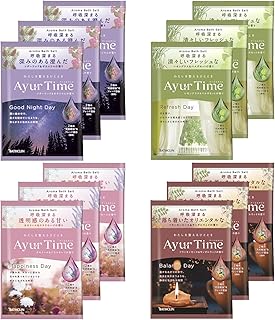 【4種セット(12個)】アーユル タイム 4種類 各3包(40g×12包) バスソルト アソート 天然精油