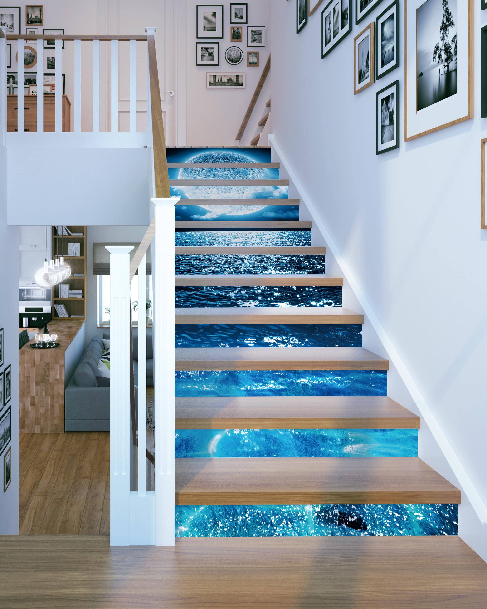 Sea Stair Riser Decorating Ideas