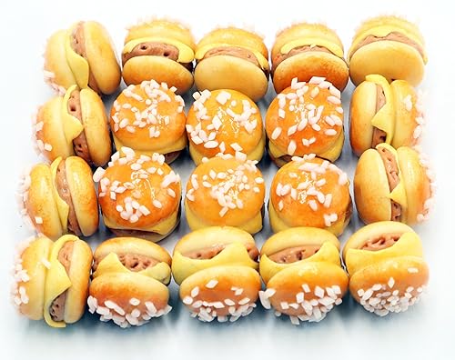 20 Miniature Burgers Set – Handmade Tiny Food Dollhouse Accessories